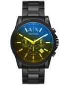 Ax Armani Exchange Men's Chronograph Black Stainless Steel Bracelet Watch 45mm