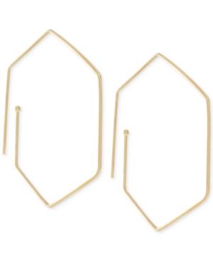 Vince Camuto Gold-tone Hexagon Threader Hoop Earrings