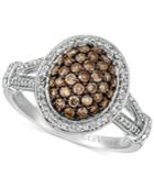 Le Vian Chocolatier Diamond Oval Cluster Ring (7/8 Ct. T.w.) In 14k White Gold