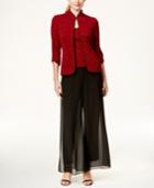 Three-quarter-sleeve Glitter Jacket & Tank Set