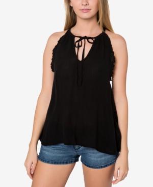 O'neill Juniors' Nessie Tie-front Ruffle Top, A Macy's Exclusive