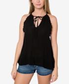O'neill Juniors' Nessie Tie-front Ruffle Top, A Macy's Exclusive