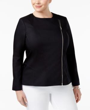 Calvin Klein Plus Size Asymmetrical-zip Blazer