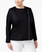 Calvin Klein Plus Size Asymmetrical-zip Blazer
