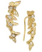 Kate Spade New York Gold-tone Crystal Butterfly Climber Earrings