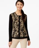 August Silk Metallic Jacquard Cardigan