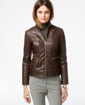Cole Haan Flap-pocket Leather Jacket