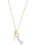 Wrapped Inspirational Cross & Faith Diamond (1/2 Ct. T.w.) Pendant Necklace In 14k Gold