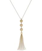 Inc International Concepts Gold-tone Triple Sphere Tassel Necklace, Only At Macy's