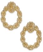 Charter Club Gold-tone Knotted Rope Doorknocker Drop Earrings, Created For Macy's