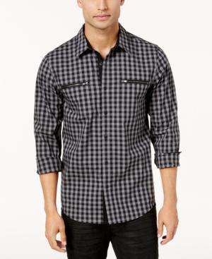 Guess Men's Check Zip-pocket Shirt