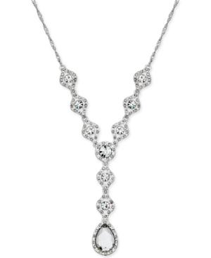 Charter Club Silver-tone Crystal Lariat Necklace, Created For Macy's