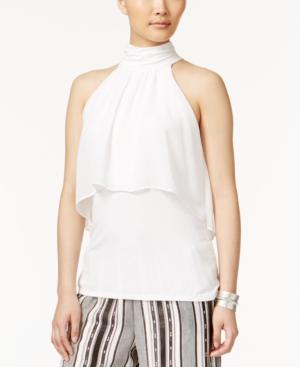 Cupio By Cable & Gauge Chiffon-overlay Top