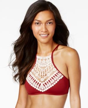 Lucky Brand Crochet High-neck Bikini Top Women's Swimsuit
