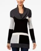 Inc International Concepts Colorblocked Cowl-neck Sweater, Only At Macy's