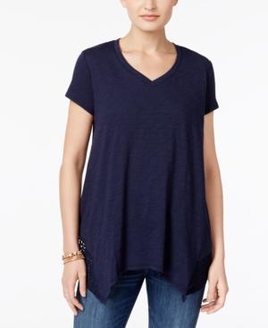 Style & Co Crochet Handkerchief-hem Top, Only At Macy's