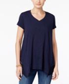 Style & Co Crochet Handkerchief-hem Top, Only At Macy's