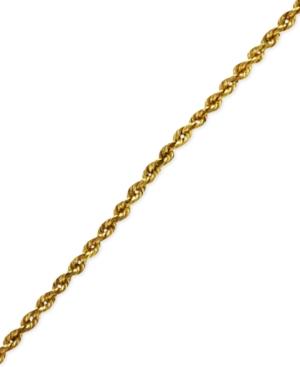 "14k Gold Anklet, 10"" Diamond Cut Seamless Rope"