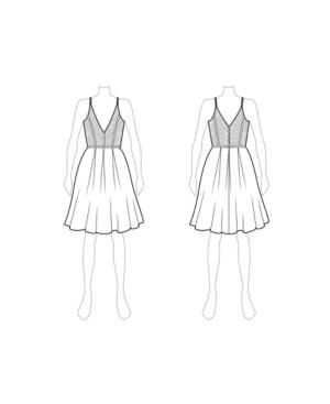 Customize: Switch To Knee Length - Fame And Partners Classic Lace Bodice Knee-length Dress