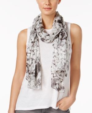Calvin Klein Floral Metallic Evening Wrap & Scarf In One