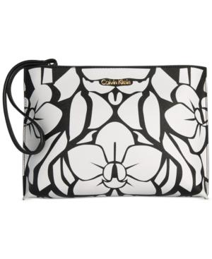Calvin Klein Floral Saffiano Small Wristlet