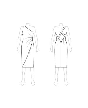 Fame And Partners One-shoulder Satin Petti-length Dress