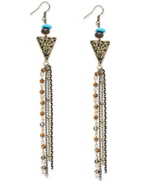 Inc International Concepts Gold-tone Geometric Fringe Drop Earrings, Only At Macy's
