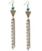 Inc International Concepts Gold-tone Geometric Fringe Drop Earrings, Only At Macy's