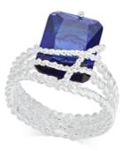 Charter Club Silver-tone Blue Stone Multi-row Wrap Ring, Created For Macy's
