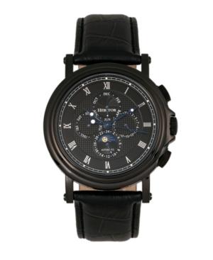Heritor Automatic Kingsley Black Leather Watches 46mm