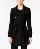 Calvin Klein Funnel-collar Textured Peacoat, Only At Macy's