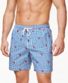 Tommy Hilfiger Men's Embroidered Check-pattern Board Shorts