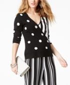 Inc International Concepts Mixed-print Surplice Sweater, Created For Macy's