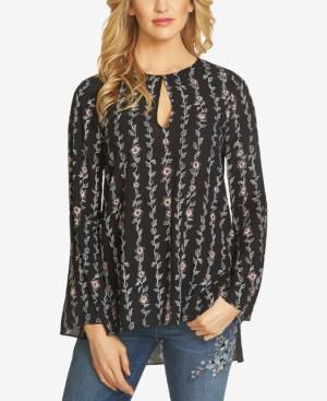 Cece Printed Bell-sleeve Top