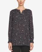 Cece Printed High-low Blouse