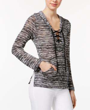 Chelsea Sky Printed Lace-up Hoodie, Created For Macy's