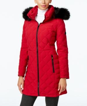 Calvin Klein Faux-fur-trim Quilted Down Coat