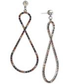 Bcbg Hematite-tone Crystal Confetti Twist Drop Earrings