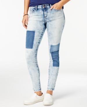 Black Daisy Juniors' Billie Patchwork Skinny Jeans