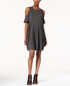 Kensie Cold-shoulder Draped French-terry Dress