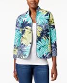 Alfred Dunner Petite Quilted Tropic-print Jacket