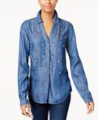 Inc International Concepts Embellished Chambray Shirt, Created For Macy's