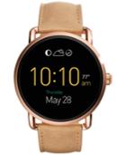 Fossil Q Wander Light Brown Leather Strap Touchscreen Smart Watch 45mm Ftw2102