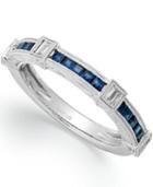 14k White Gold Sapphire (3/8 Ct. T.w.) And Diamond (1/5 Ct. T.w.) Ring
