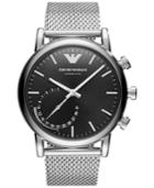 Emporio Armani Men's Connected Stainless Steel Mesh Bracelet Hybrid Smart Watch 43mm