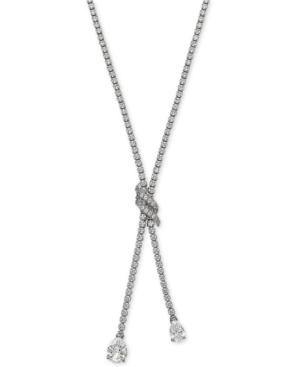 Arabella Swarovski Zirconia Lariat Necklace In Sterling Silver