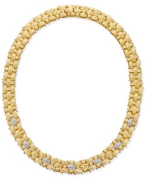 Diamond Three-row Infinity Link Necklace (3/4 Ct. T.w.) In 14k Gold-plated Sterling Silver