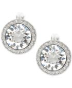 Givenchy Silver-tone Crystal Halo Clip-on Stud Earrings