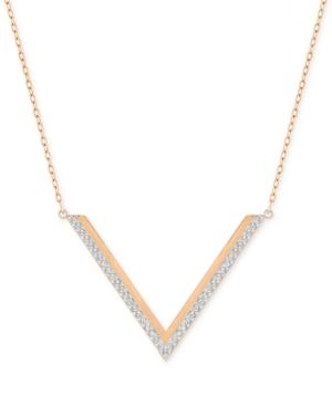 Swarovski Rose Gold-tone Crystal Chevron Necklace