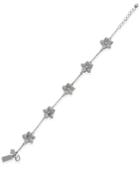 Kate Spade New York Silver-tone Pave Flower Link Bracelet